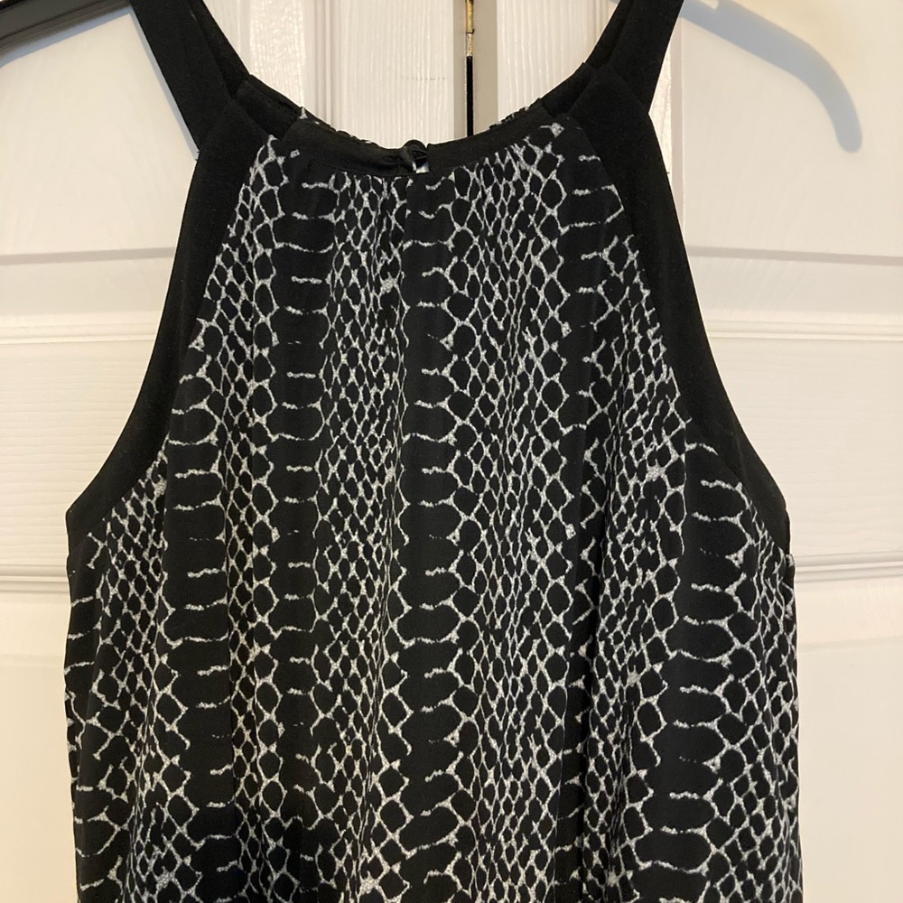 Floor length snake print dress